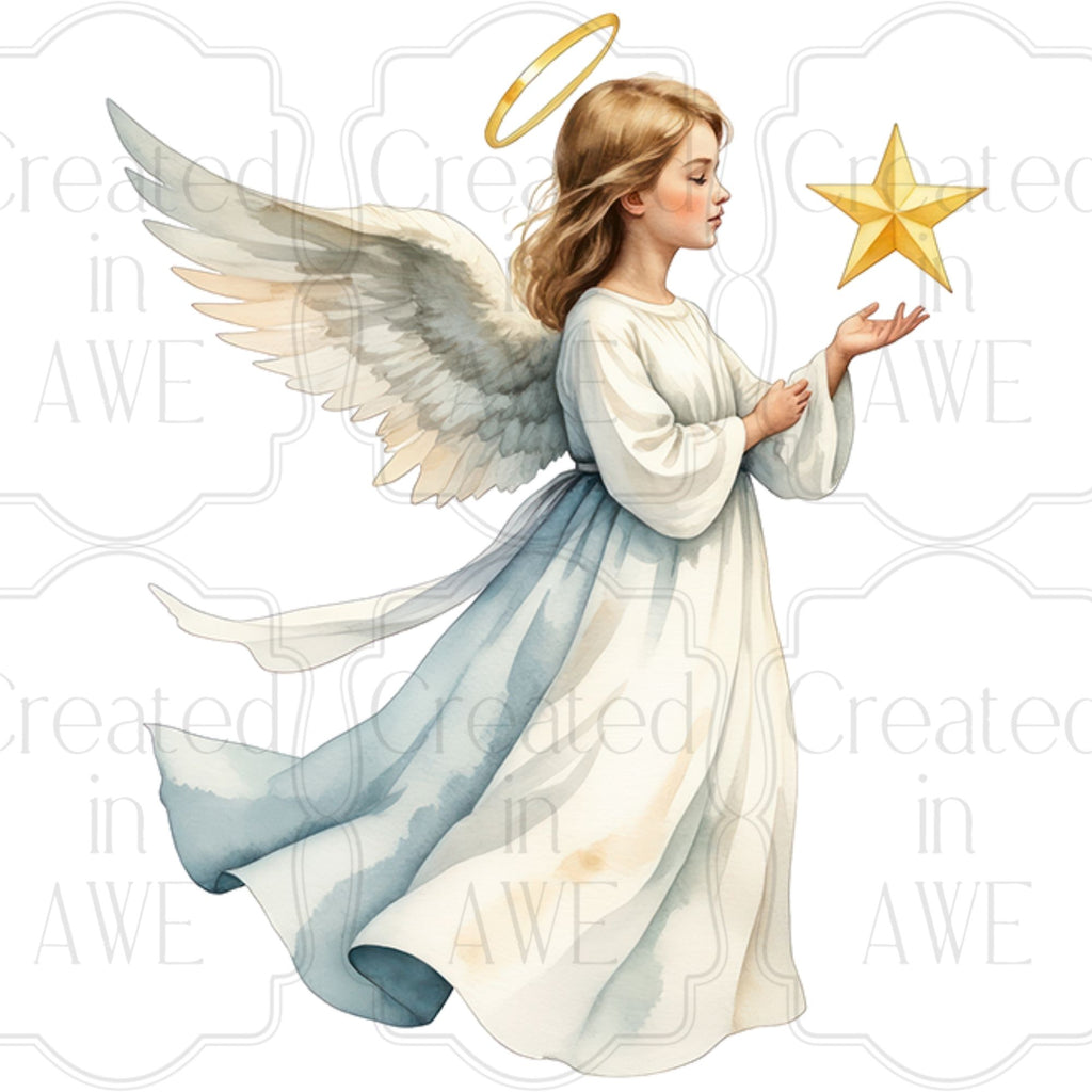 Watercolor Christmas Angels