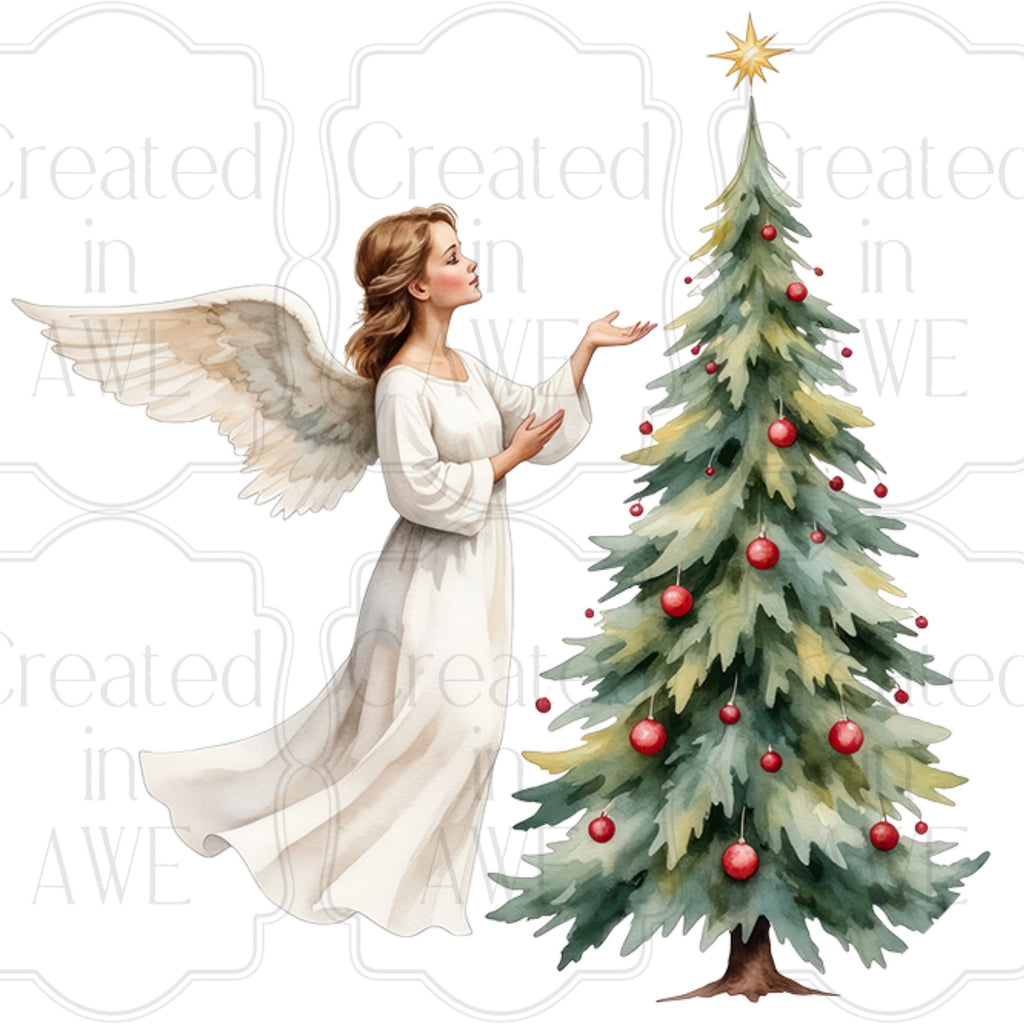 Watercolor Christmas Angels
