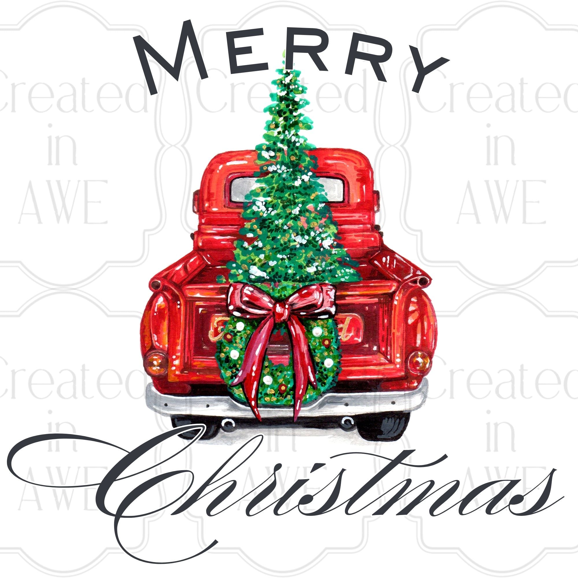 Red Truck Merry Christmas