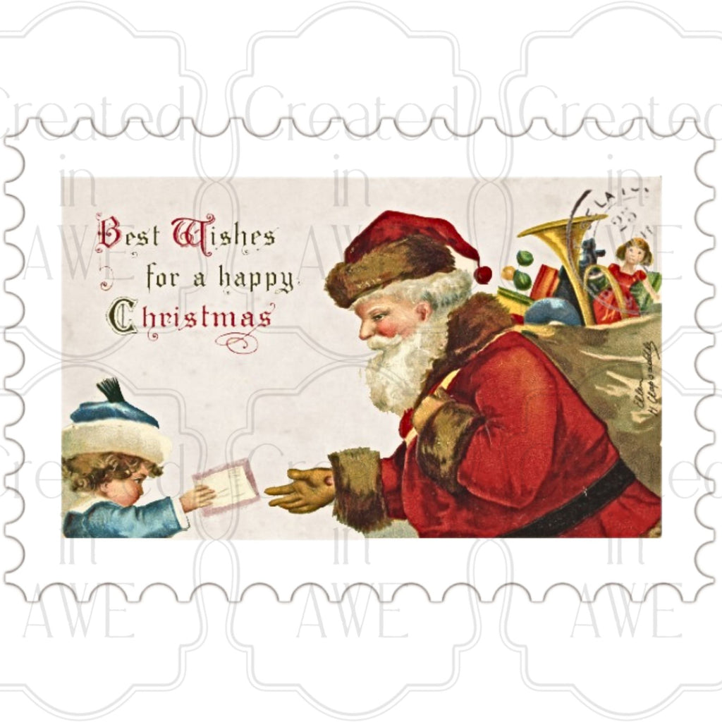 Horizontal Vintage Christmas Stamps