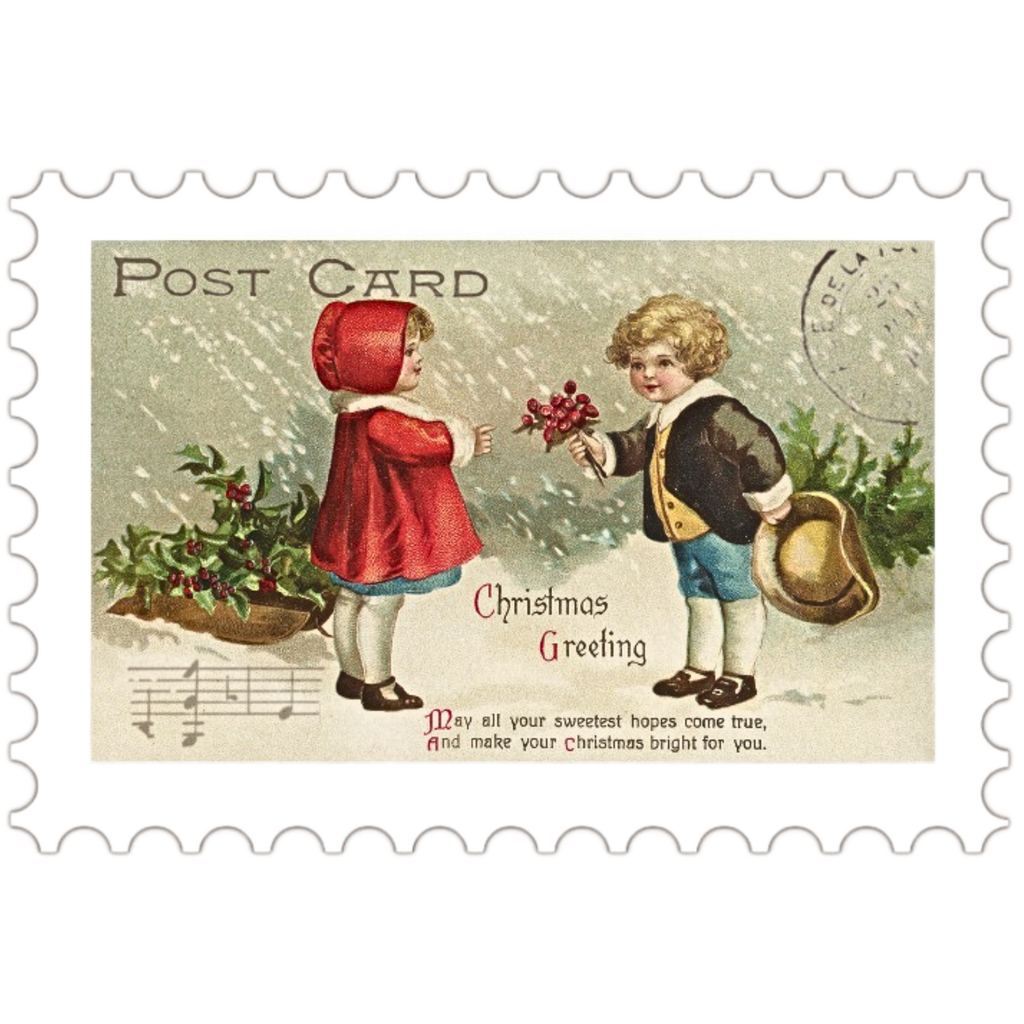 Horizontal Vintage Christmas Stamps