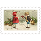 Horizontal Vintage Christmas Stamps