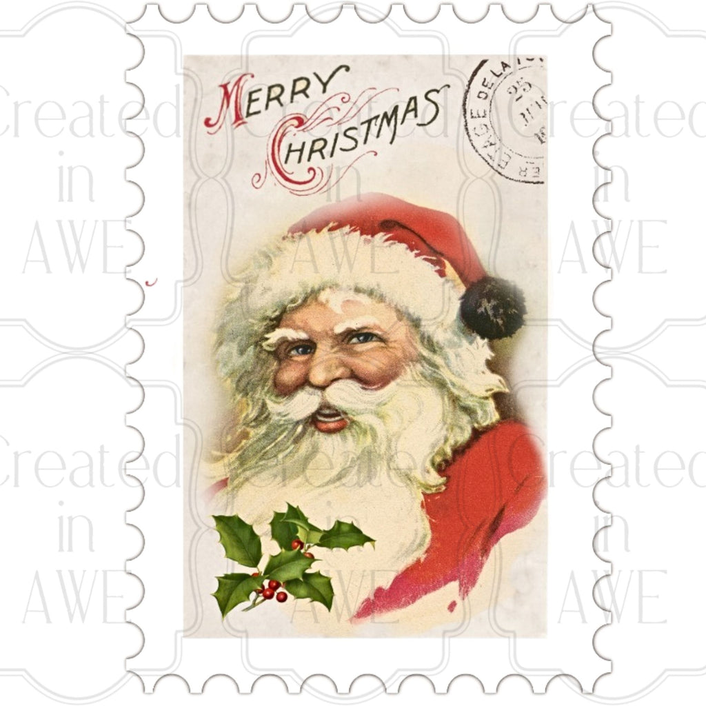Vertical Vintage Christmas Stamps