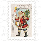 Vertical Vintage Christmas Stamps