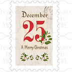 Vertical Vintage Christmas Stamps