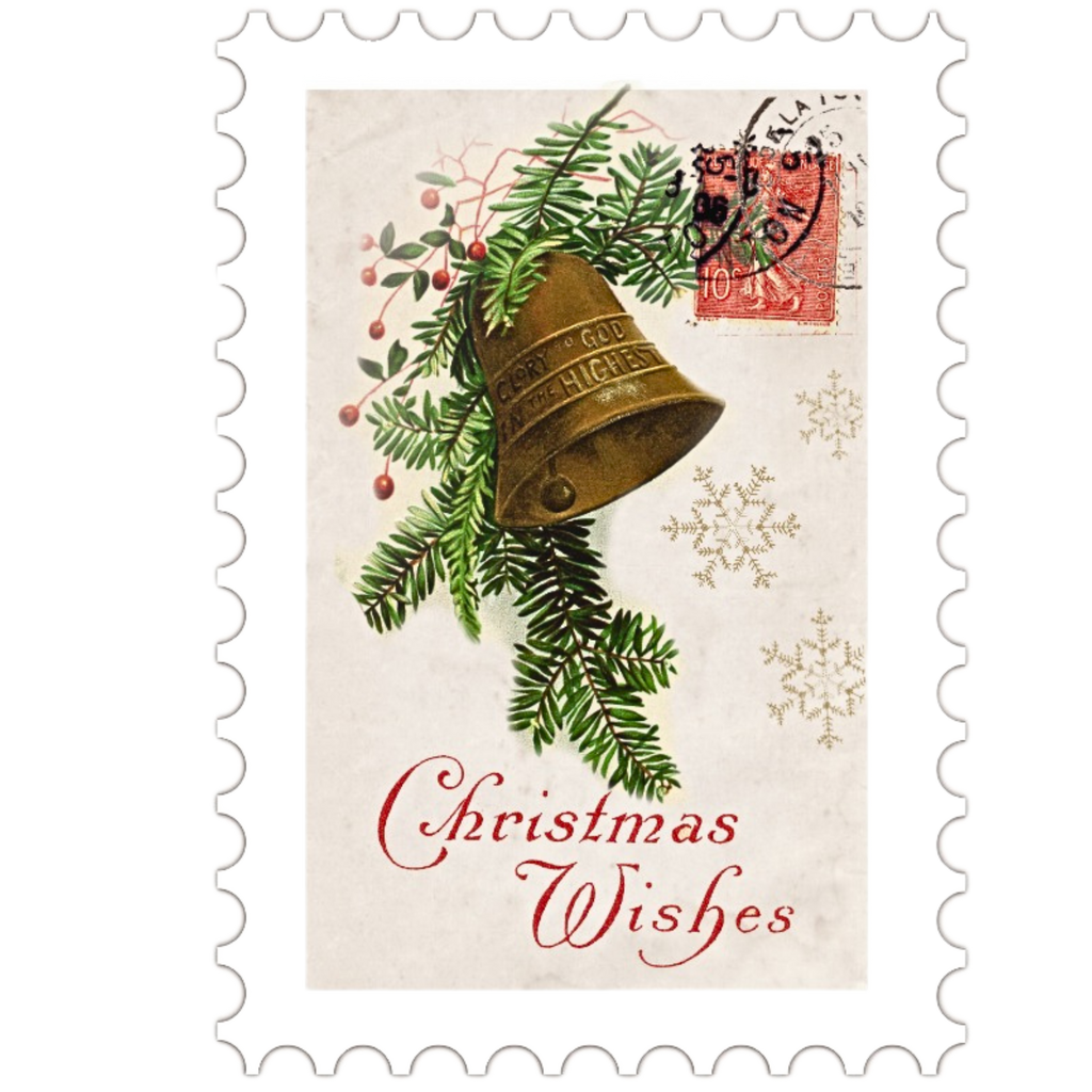 Vertical Vintage Christmas Stamps