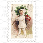 Vertical Vintage Christmas Stamps