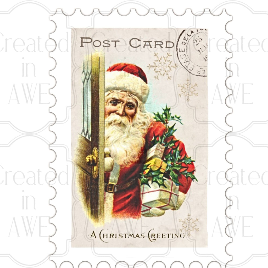 Vertical Vintage Christmas Stamps