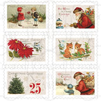 Horizontal Vintage Christmas Stamps