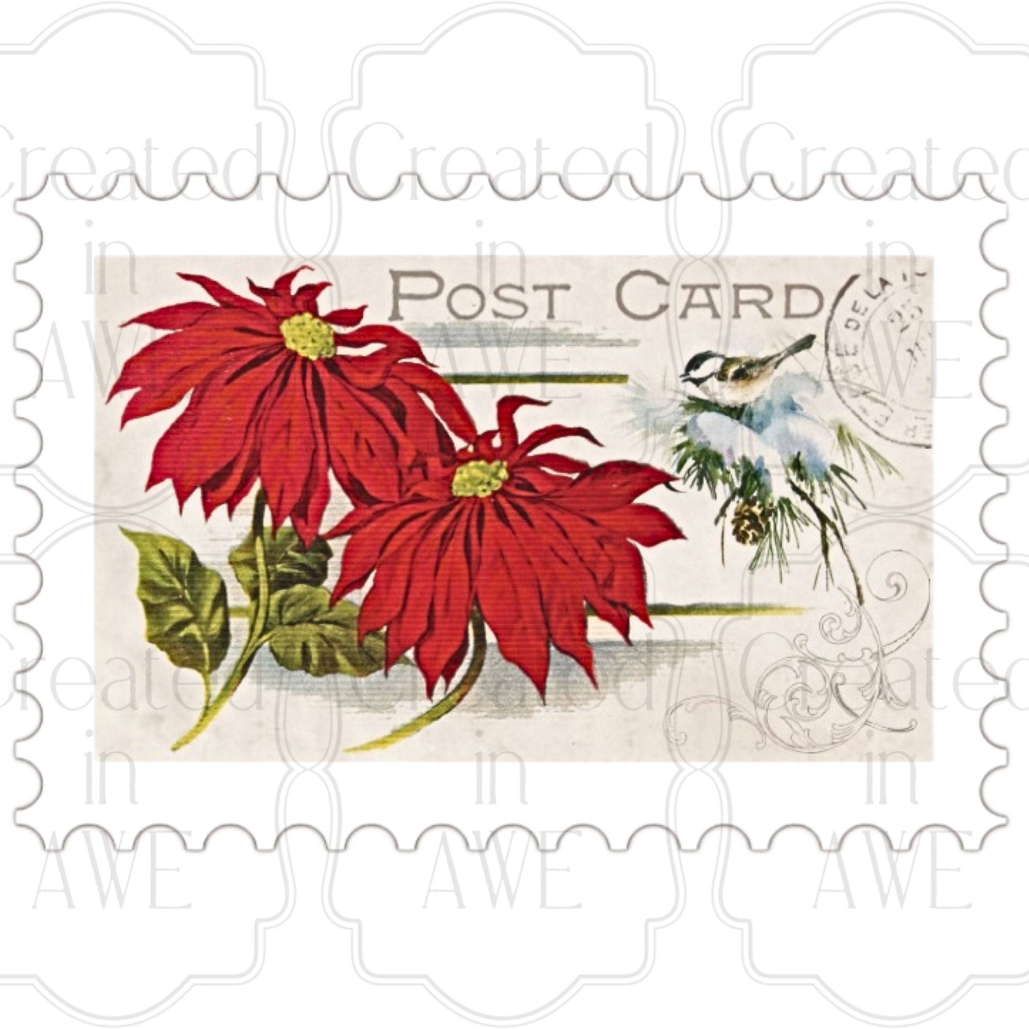 Horizontal Vintage Christmas Stamps