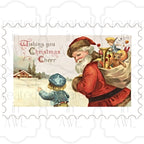 Horizontal Vintage Christmas Stamps