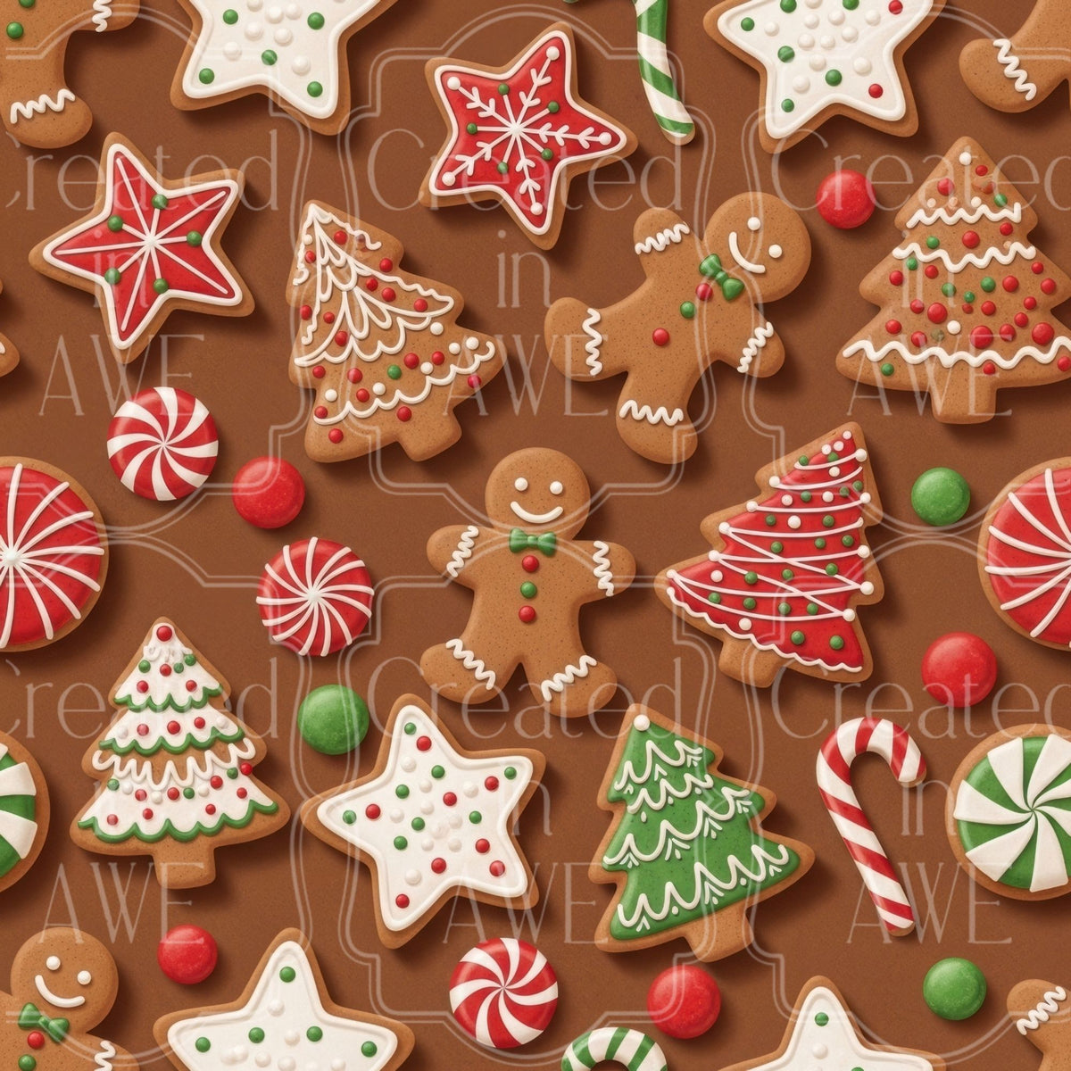 Christmas Gingerbread Cookies Pattern