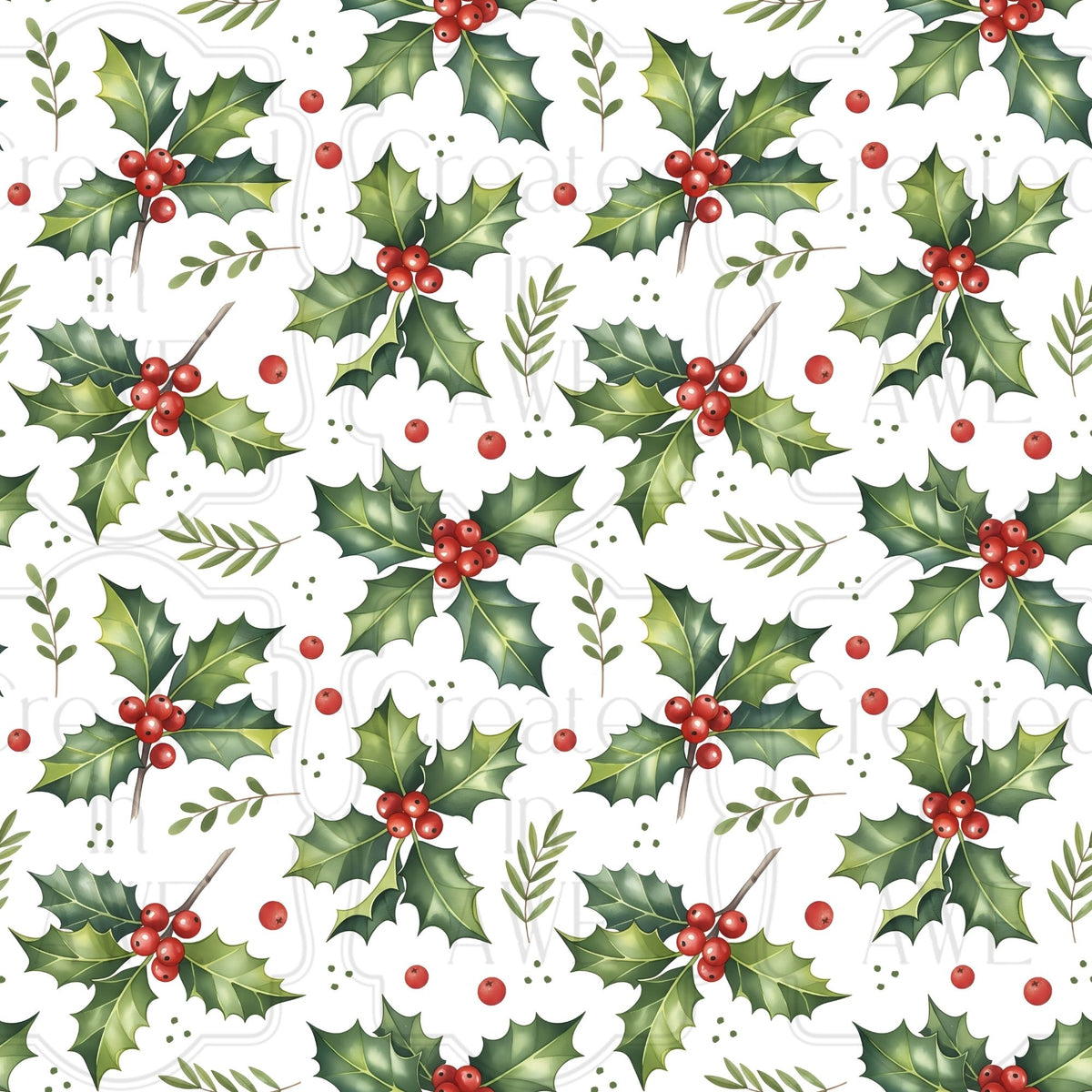 Christmas Holly Berries Pattern