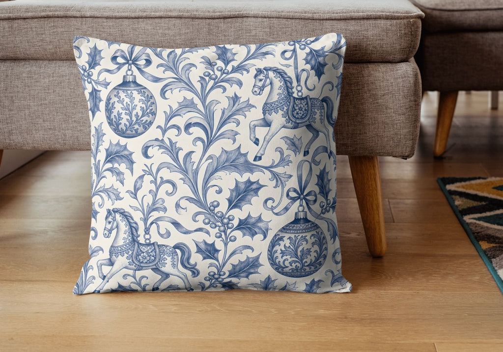 Christmas Blue Toile Pattern