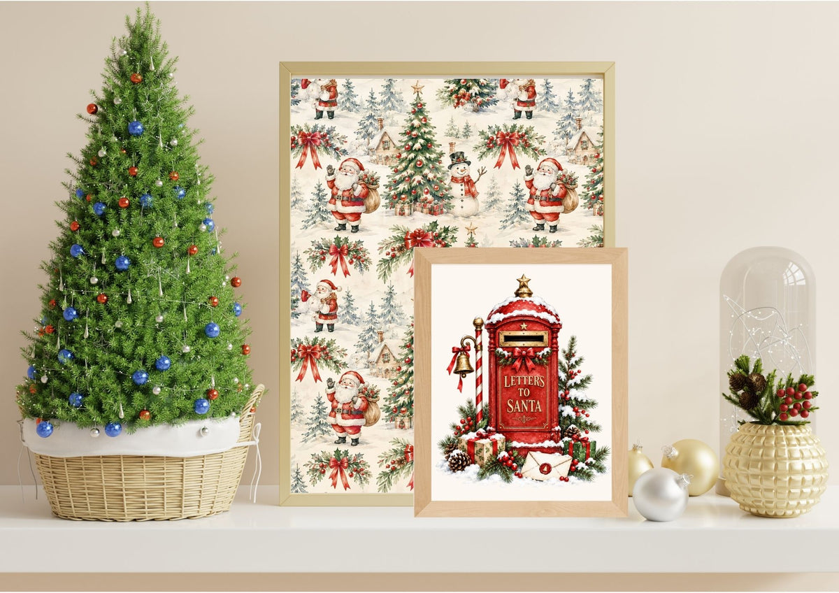 Christmas Santas and Trees Pattern
