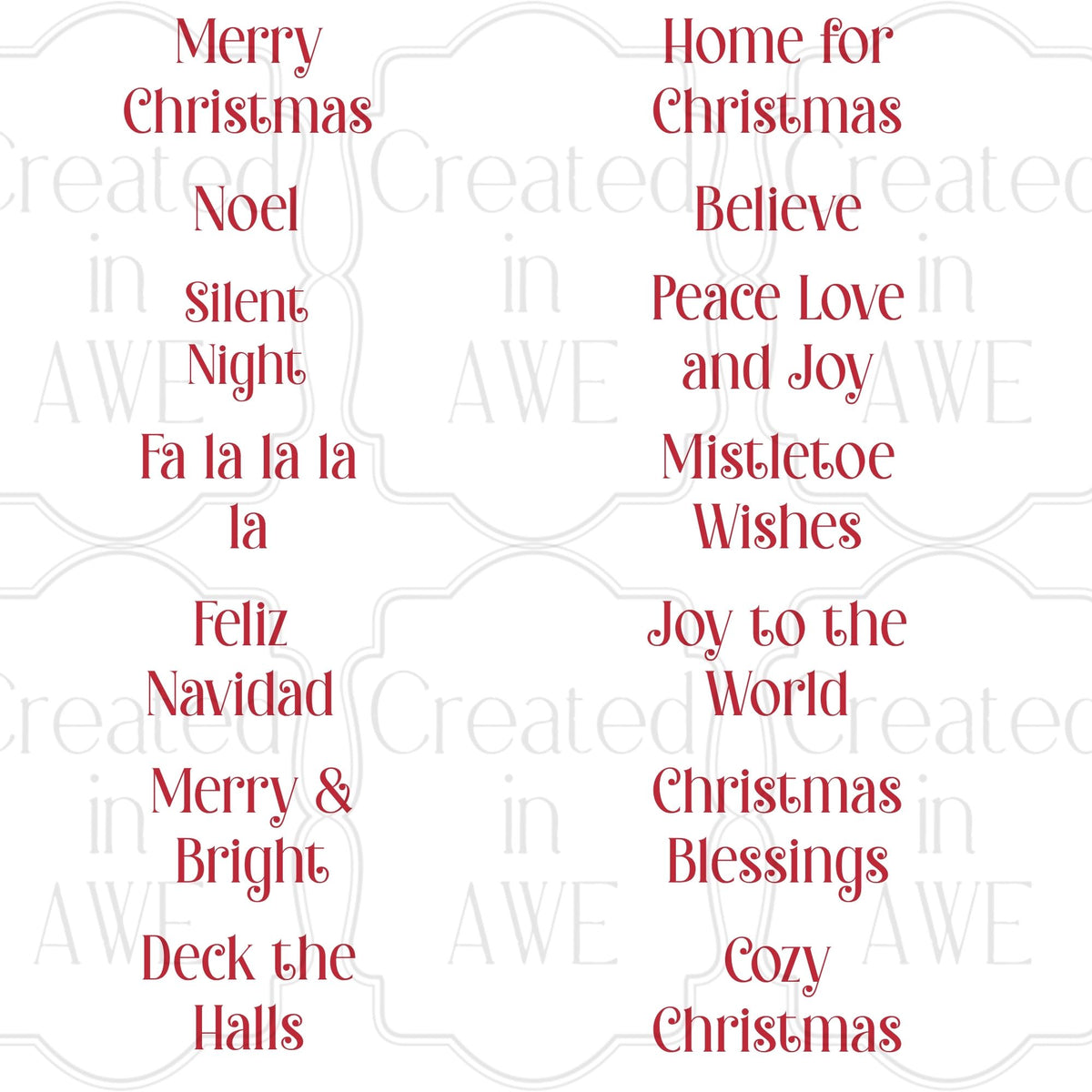 Christmas Phrases - Saintly Font