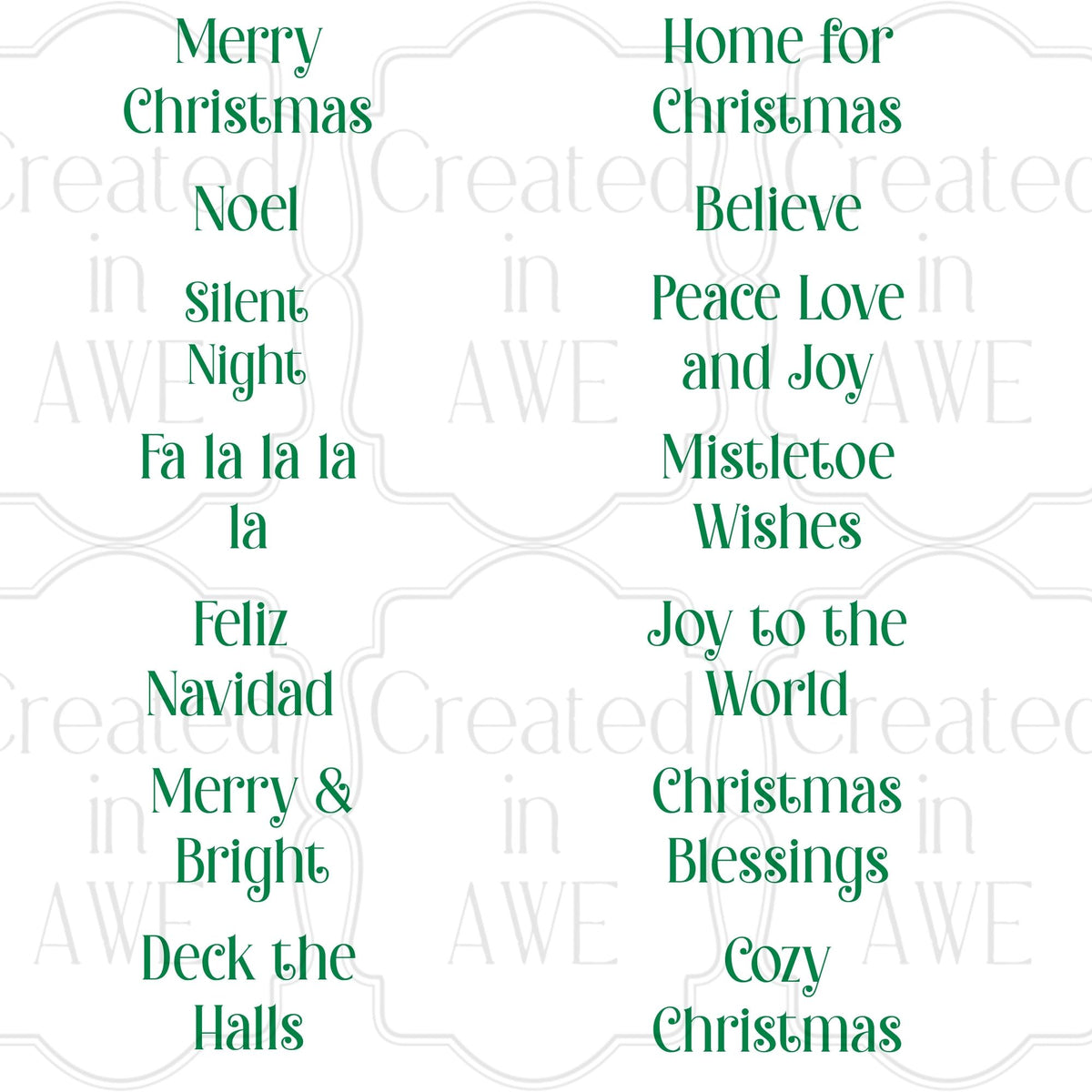 Christmas Phrases - Saintly Font