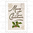 Vertical Vintage Christmas Stamps