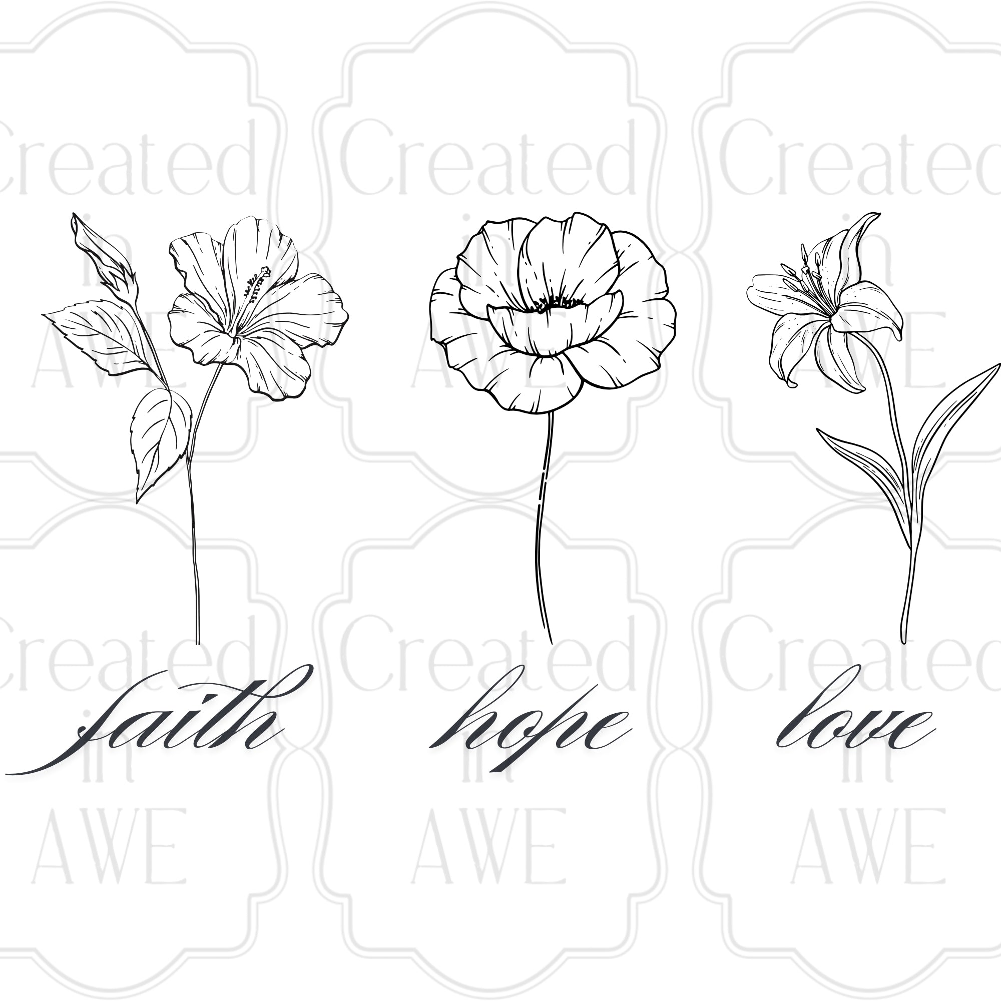 Faith, Hope, Love Flowers