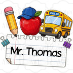 Bus & Cap Custom School Label