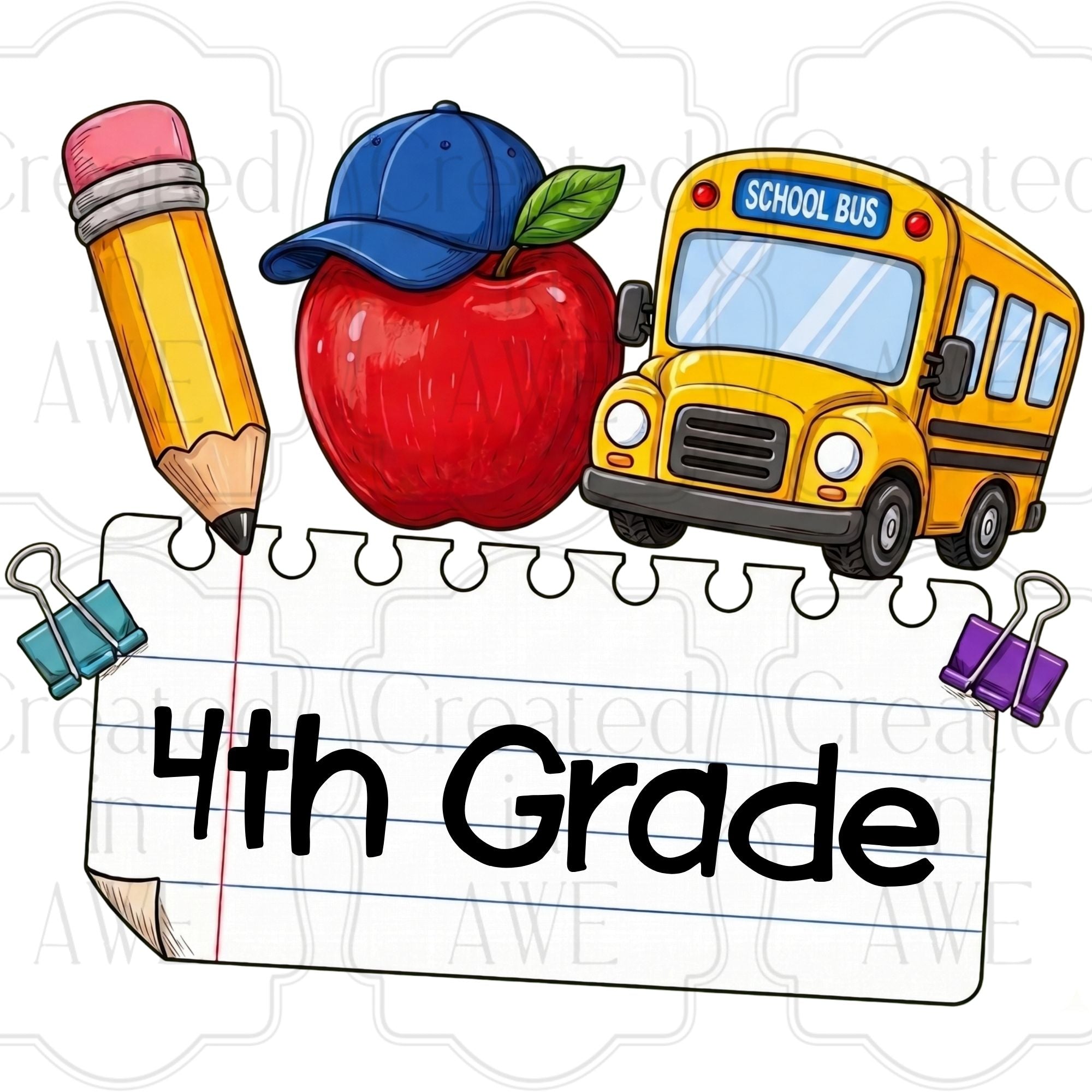 Bus & Cap Custom School Label