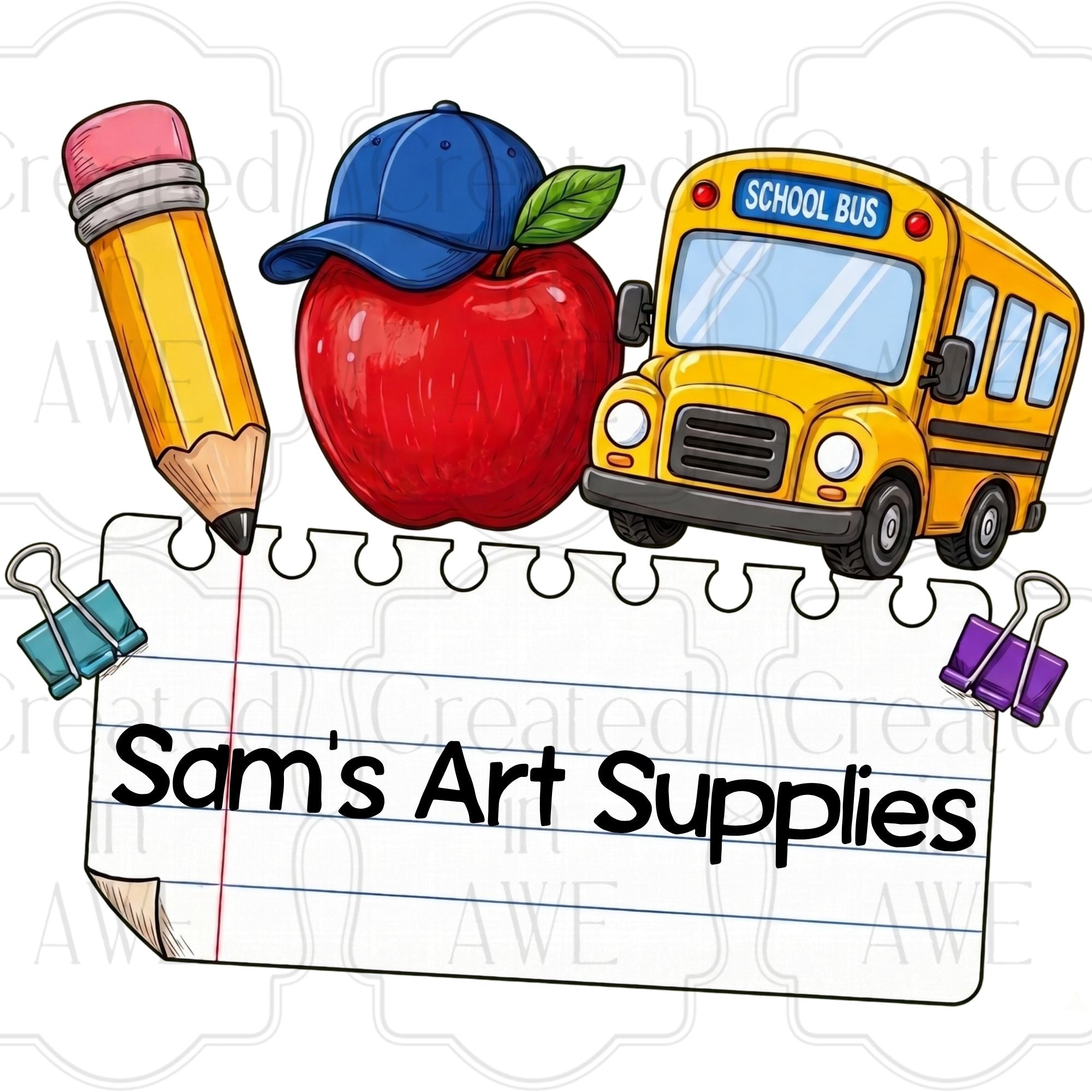 Bus & Cap Custom School Label
