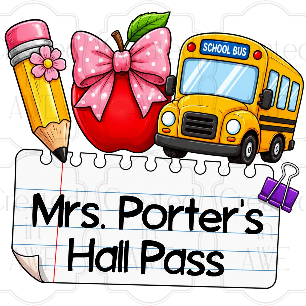 Bus & Bow Custom School Labels