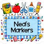 Blue Gingham Custom School Labels