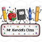 Supplies with Stars Custom School Labels