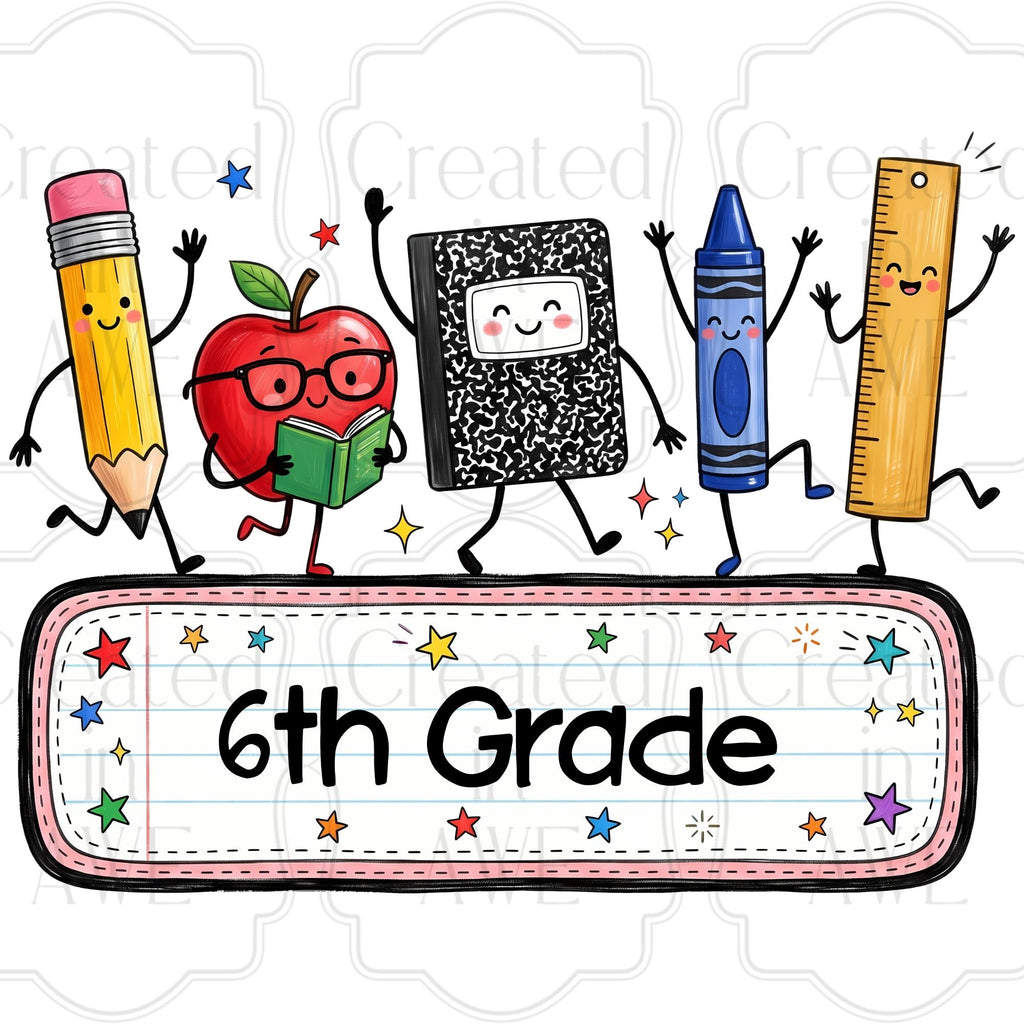 Supplies with Stars Custom School Labels