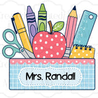 Polka Dot Apple Custom School Labels