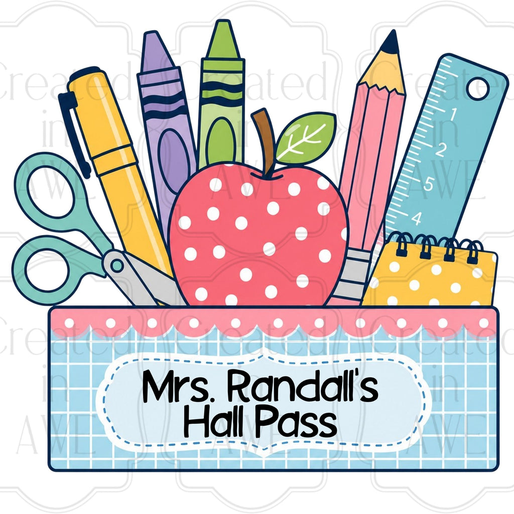 Polka Dot Apple Custom School Labels
