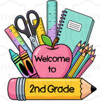 Pink Apple & Pencil Custom School Labels