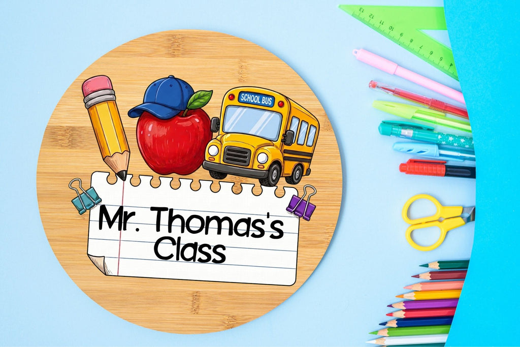 Bus & Cap Custom School Label