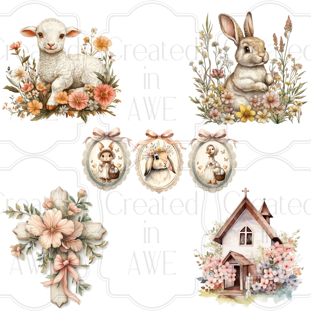 Watercolor Easter Designs variety and singles