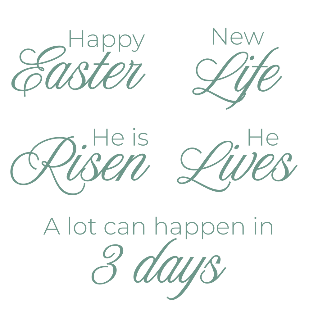 Easter Words (sage green) variety and singles