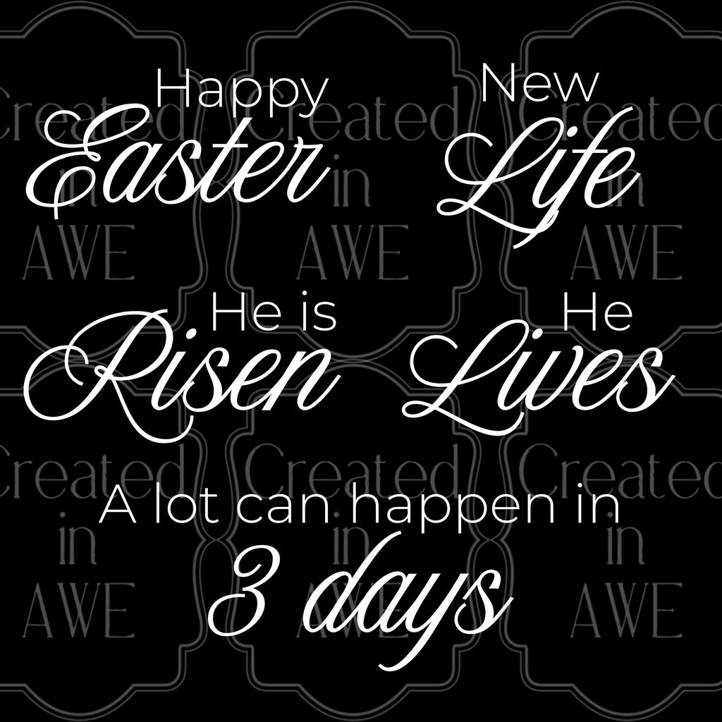 Easter Words (white) variety and singles