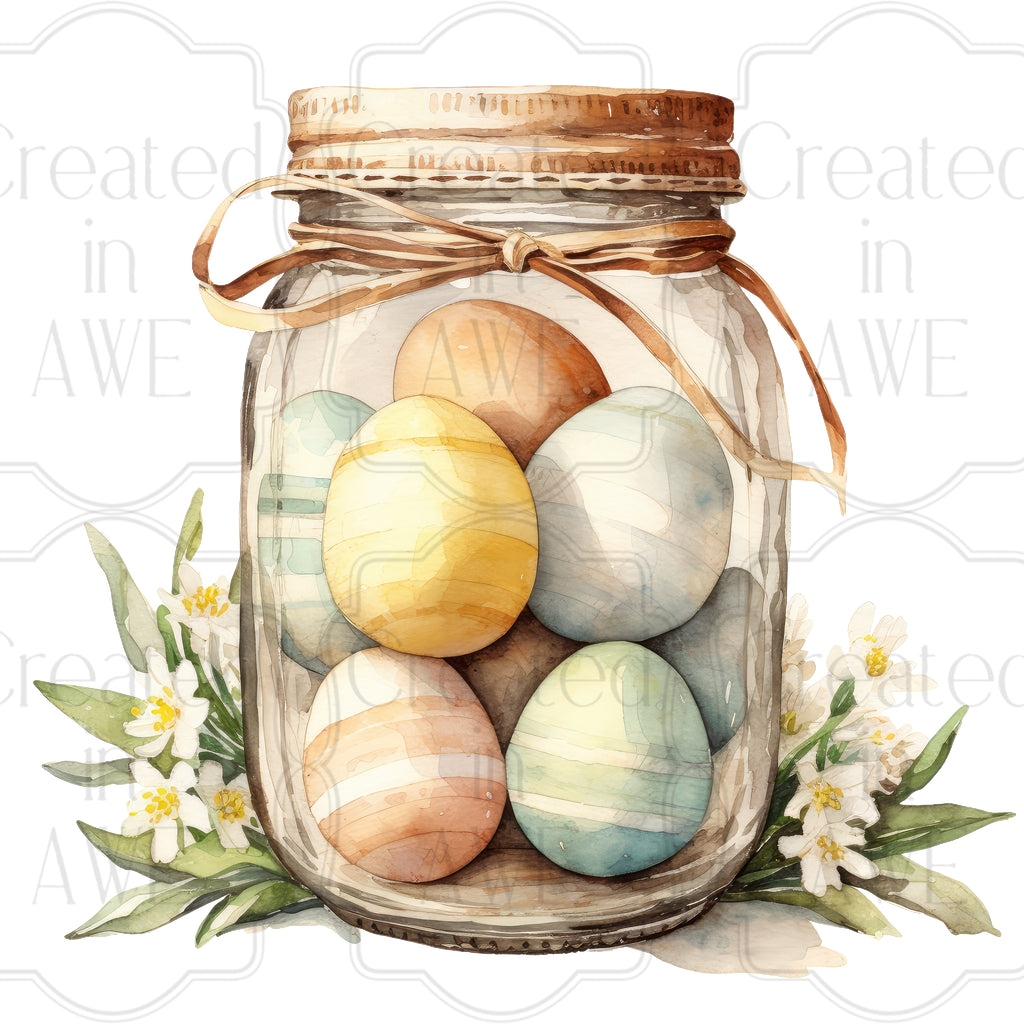 Watercolor Easter Eggs variety and singles