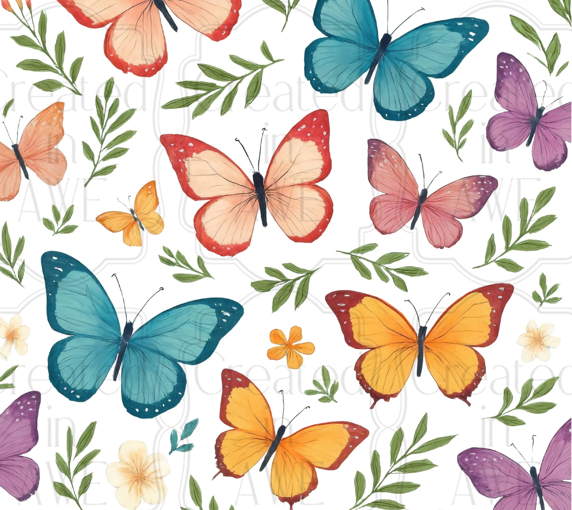 Bright Butterflies UV Sticker wrap