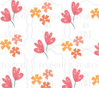 Coral/Orange Flowers UV Sticker wrap