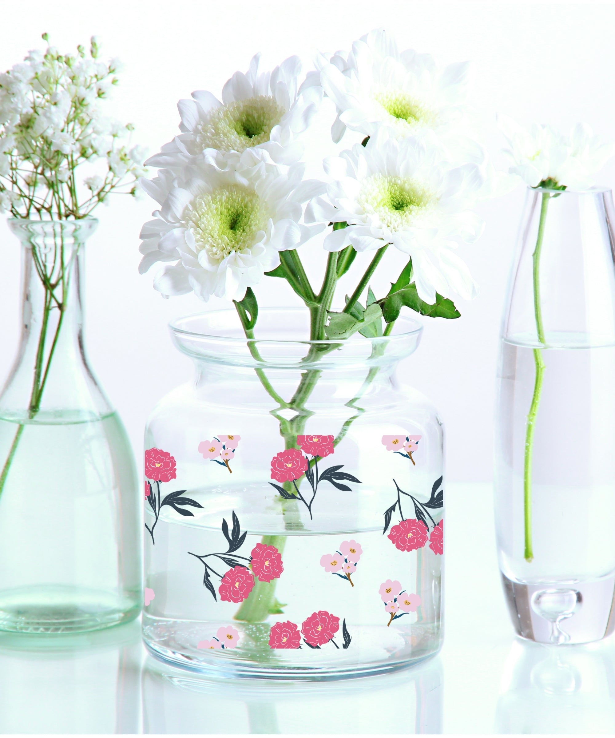 Pink Flowers UV Sticker wrap