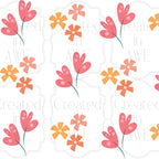Coral/Orange Flowers Pattern