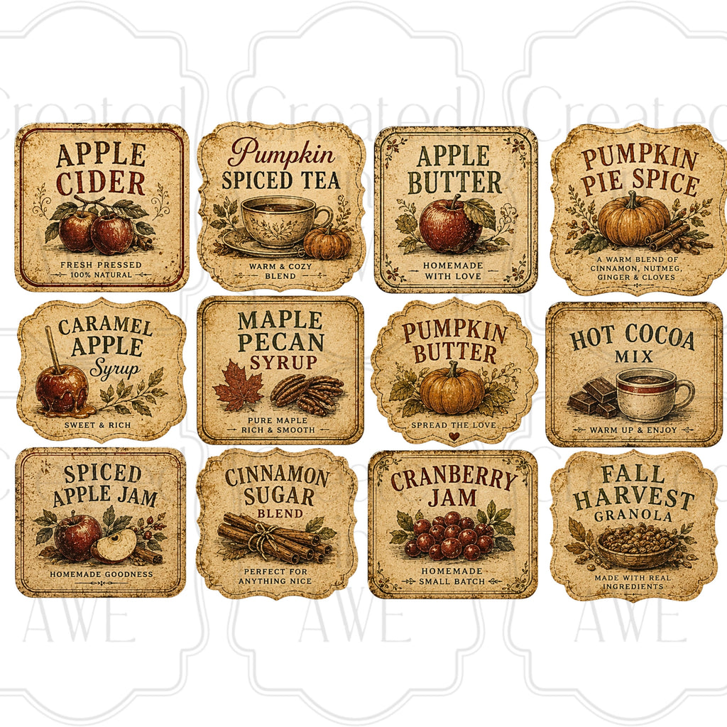 Vintage Fall Labels