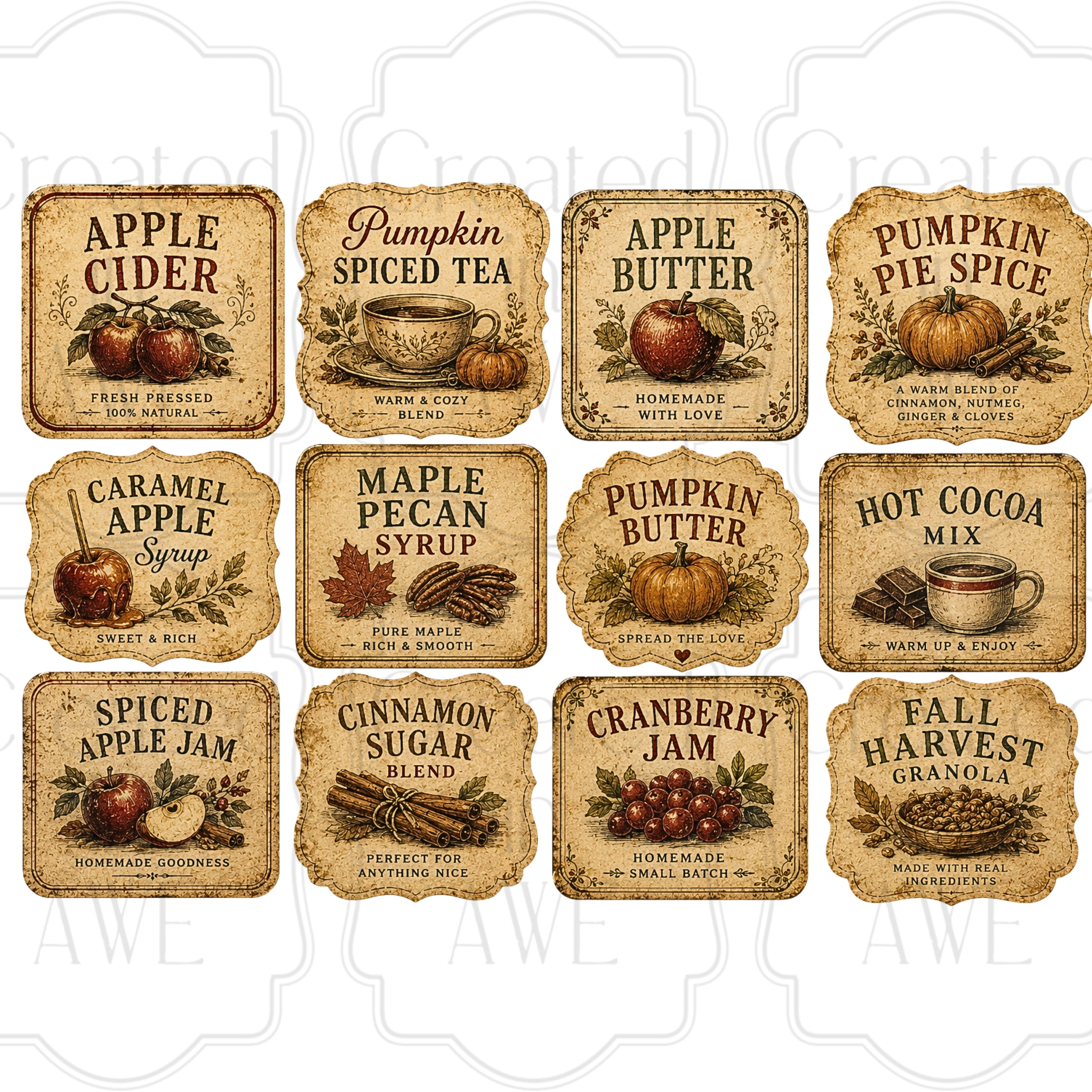 Vintage Fall Labels