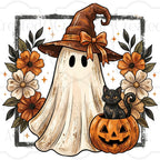 Witchy Ghost and Black Cat