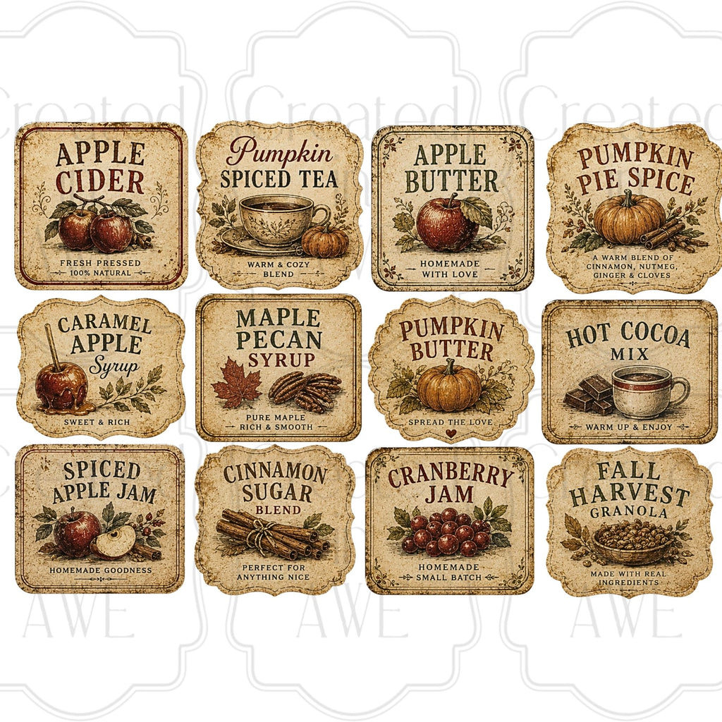 Vintage Fall Labels