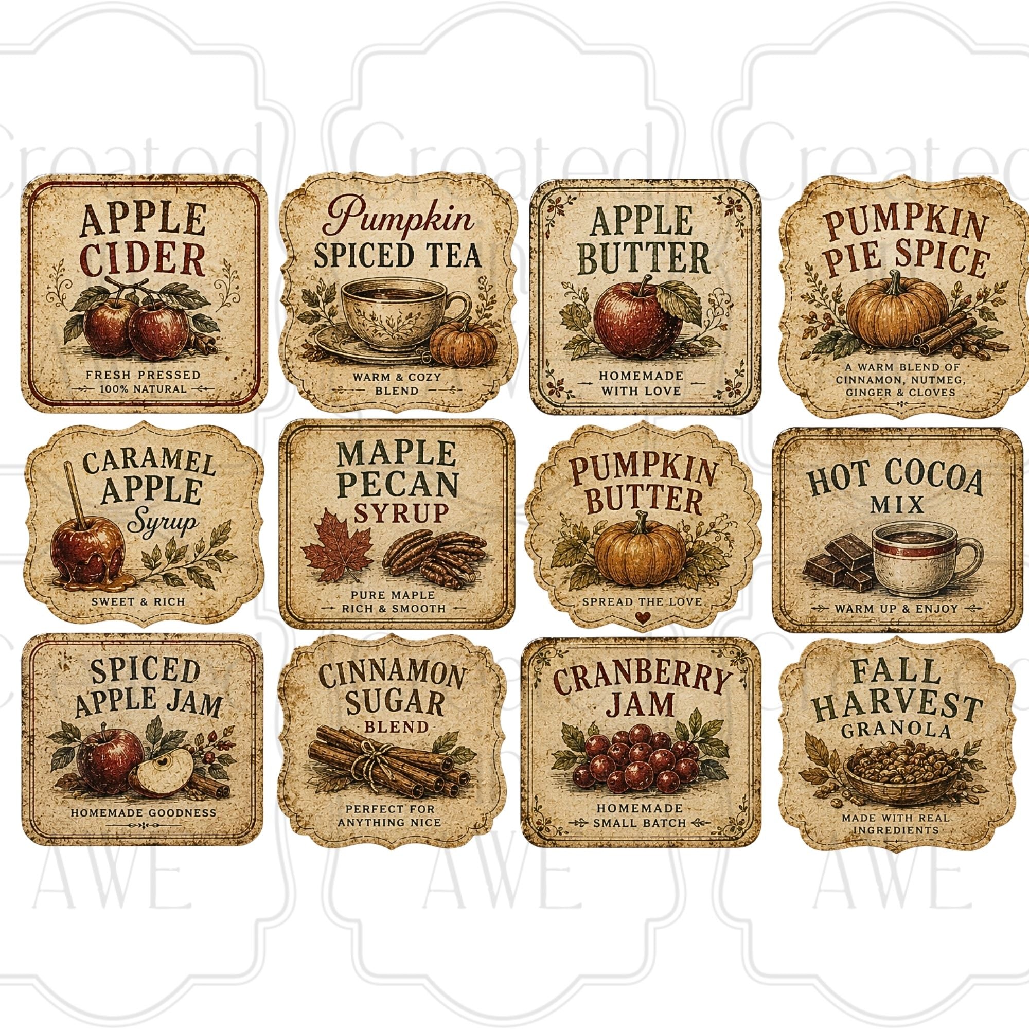 Vintage Fall Labels