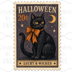 Vintage-style Halloween Stamps