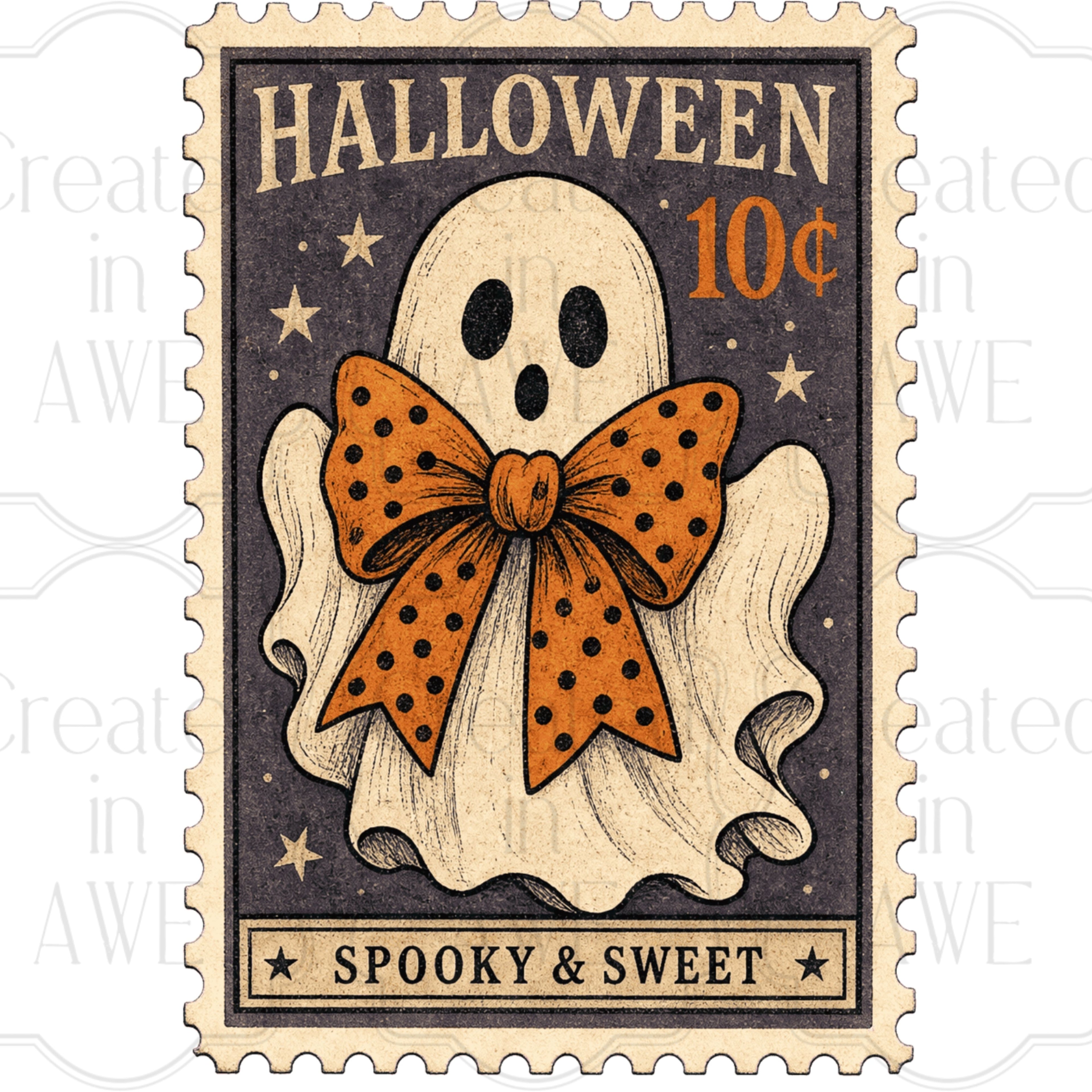 Vintage-style Halloween Stamps