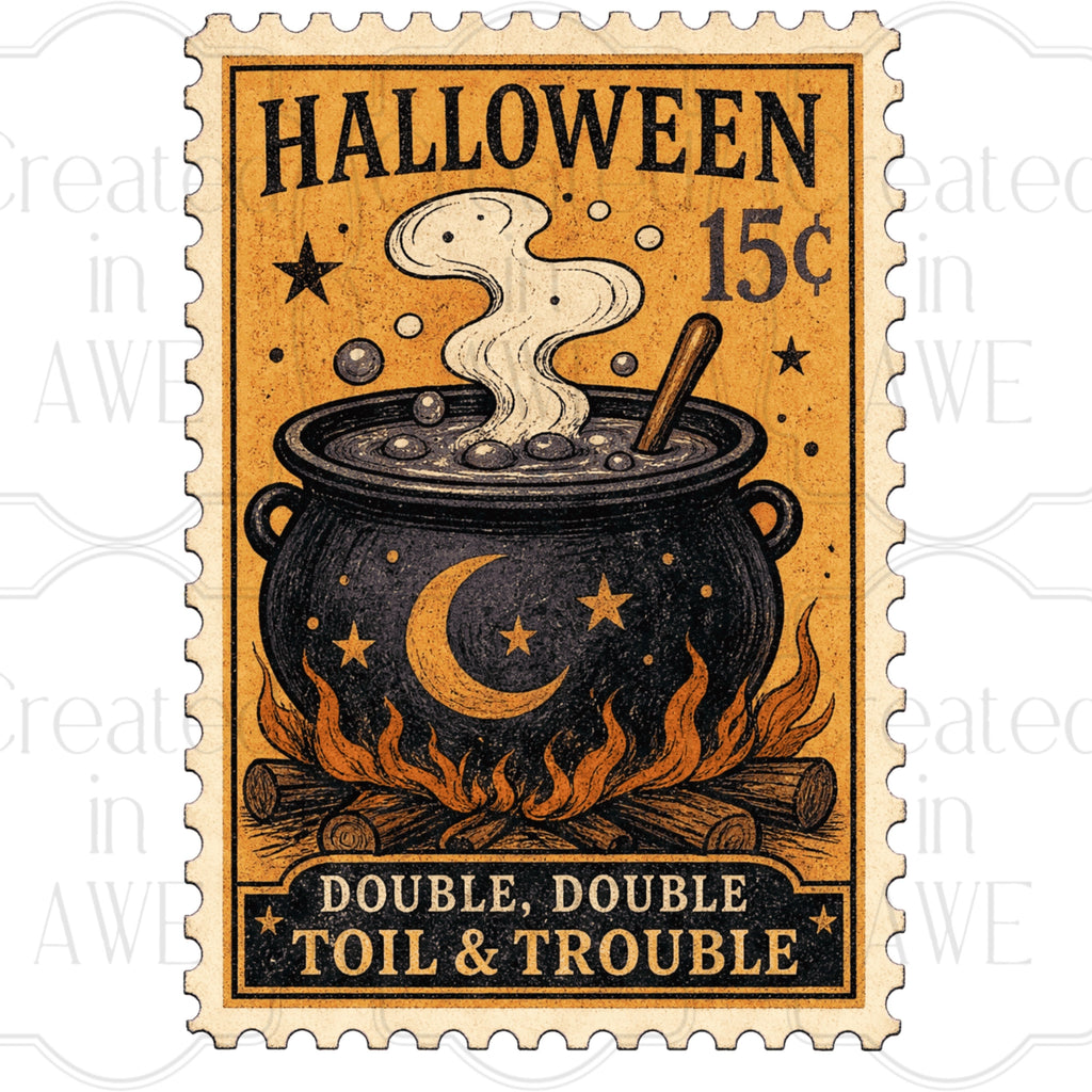 Vintage-style Halloween Stamps